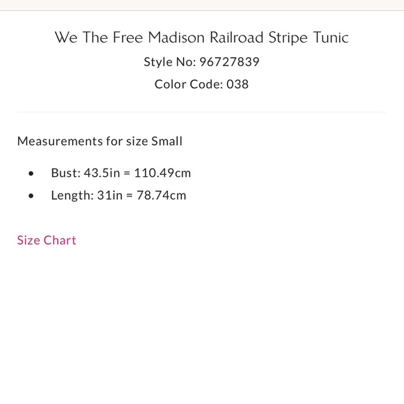 NWOT Free People We the Free Madison Railroad Stripe Tunic- Classic Wash - Picture 7 of 11